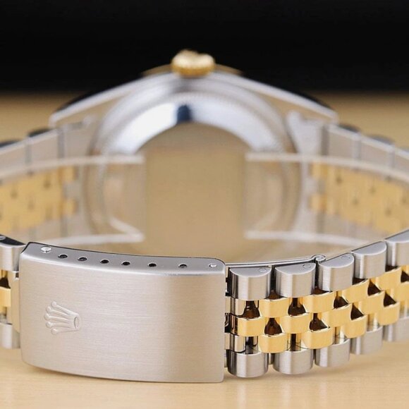 ROLEX MENS DATEJUST 18K GOLD STAINLESS STEEL CHAMPAGNE DIAL TWO TONE WATCH - Picture 6 of 9